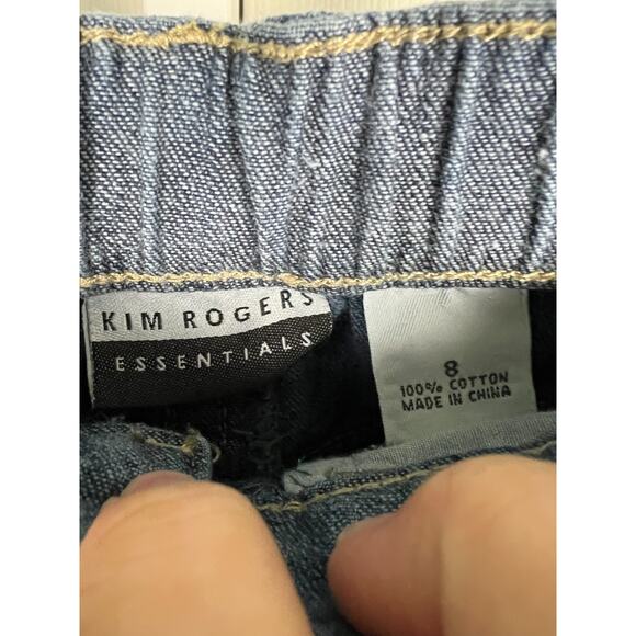 Kim Rogers Womens Long Denim Skirt Back Slit Front Zipper Size 8 Modest Cottage - Picture 2 of 5